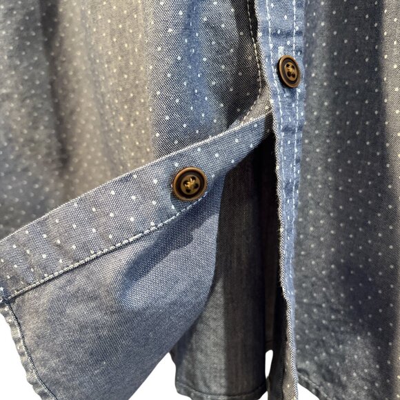 BRITCHES Men's Casual Button Down Shirt Blue Size XL Small Dots Nice Buttons - Picture 8 of 12